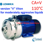 Lowara pompe centrifuge bicellulaire CA120/33+V 1,1Kw 1,5Hp en AISI304 garniture mecanique FPM tension 3x230/400V 50Hz IE3