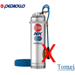 Pedrollo Pompe eau potable submersible NKm4/5 en INOX SANS flotteur pour citerne 1,5Hp Monophasé 5" Cable 20 metres