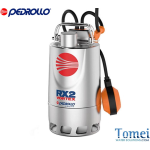 Pompe d'évacuation Pedrollo RXm3/20 Vortex tout INOX automatique avec flotteur 0,55kW eaux usées fosse MONOPHASE