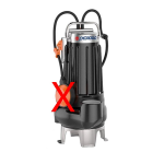 Pedrollo VXC /35-45 "VORTEX" Submersible pump for sewage water VXC 15/45 1,1kW 1,5Hp Three-phase 400V Cast Iron Pump body VORTEX Stainless Steel AISI 304 Impeller Cable 10m